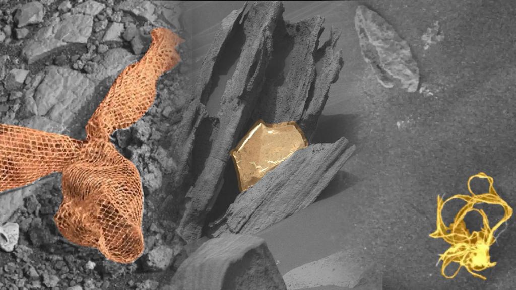 Piel de serpiente, una puerta y un espagueti son los objetos extraños capturados por el rover.