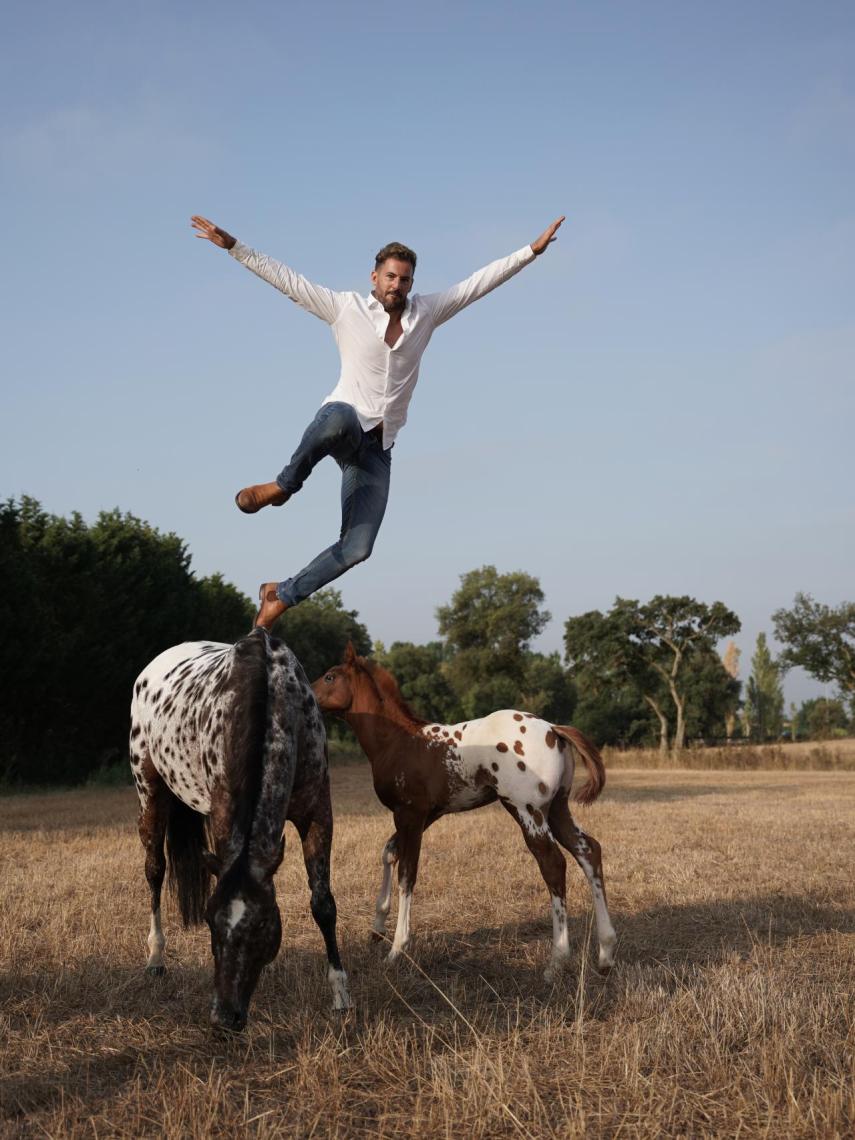 Camps realiza una de sus acrobacias.
