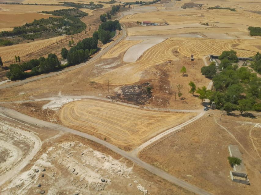 Lugar en el que se ha desatado el incendio en las inmediaciones del Aeropuerto de Villanubla