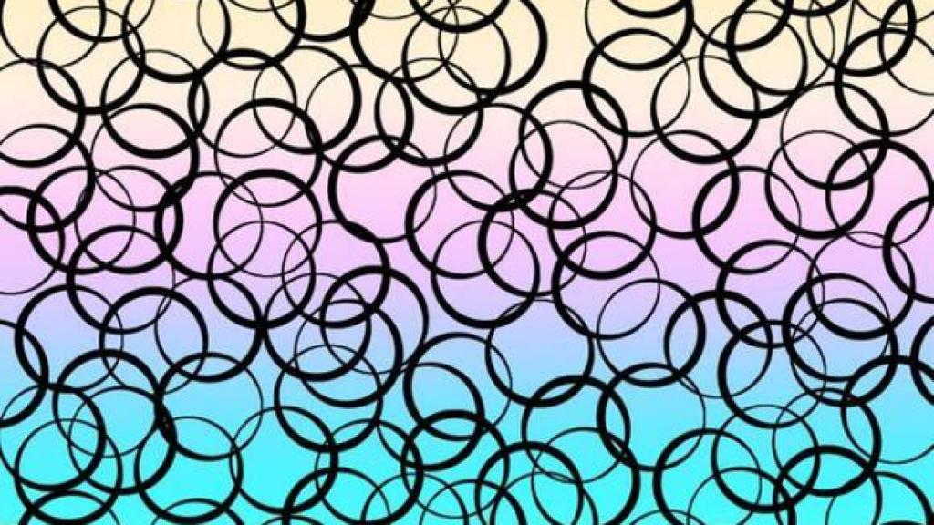 Te retamos hoy a encontrar en este test visual la línea recta entre los círculos.