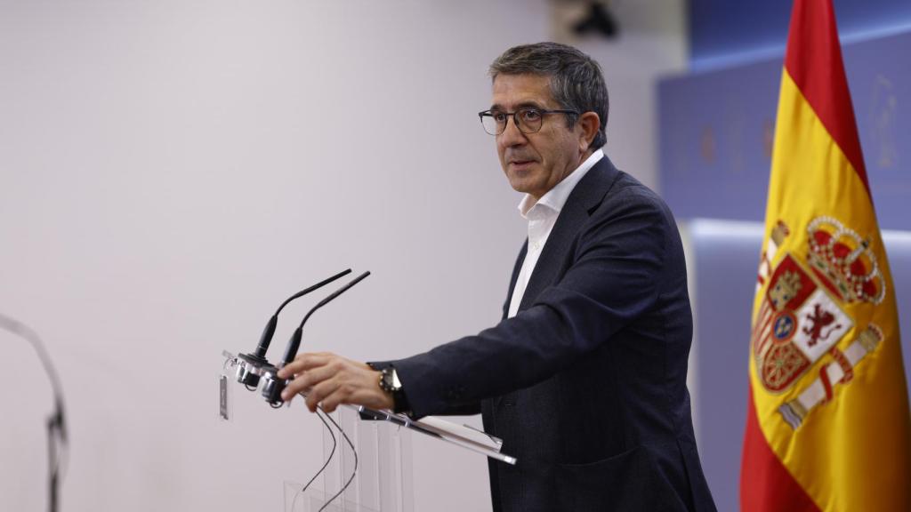 Patxi López, portavoz del PSOE, durante rueda de prensa en el Congreso