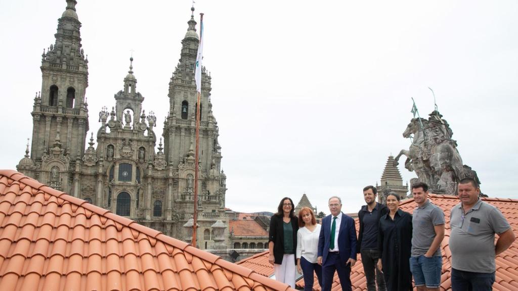 Visita a las cubiertas del Pazo de Raxoi tras las reparaciones