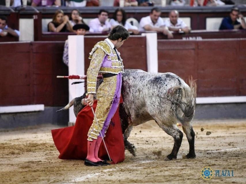 Fernando Plaza, con su primer novillo, dejó una muestra de su clase