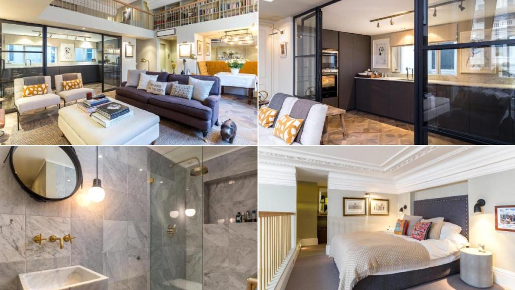 Diferentes espacios del piso de Edoardo Mapelli en Londres.