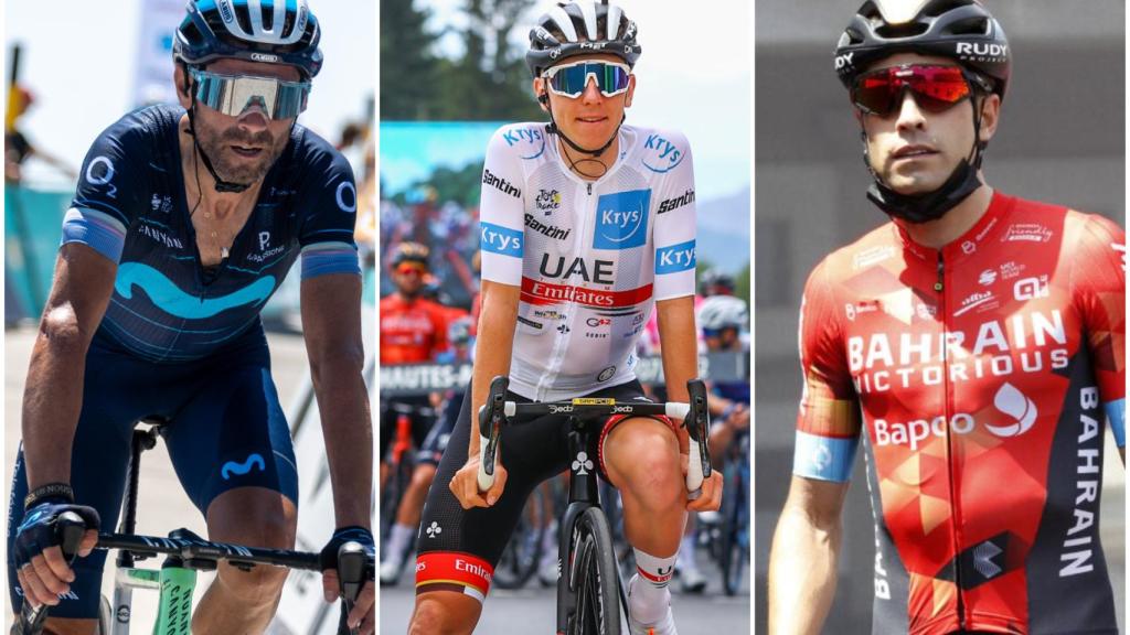 Alejandro Valverde, Mikel Landa y Tadej Pogacar