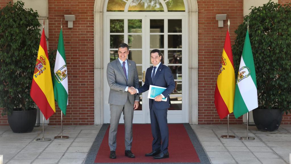 Pedro Sánchez y Juan Manuel Moreno Bonilla, este jueves en La Moncloa