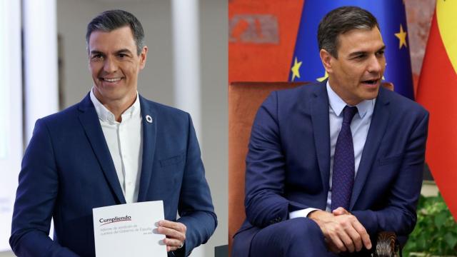 Pedro Sánchez, sin corbata el pasado viernes en Moncloa, y con ella en Belgrado horas después.
