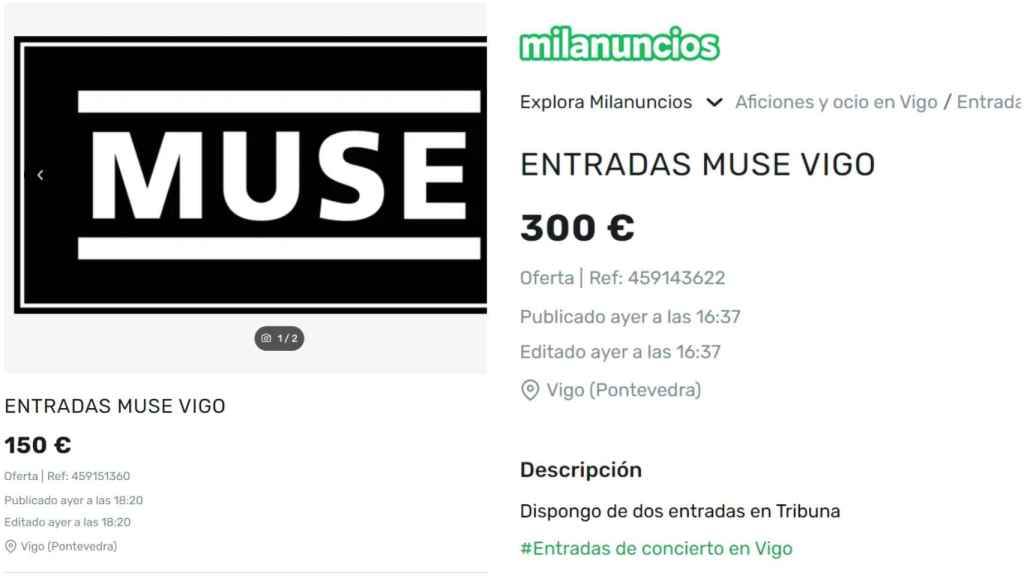 Entradas de Muse en la reventa