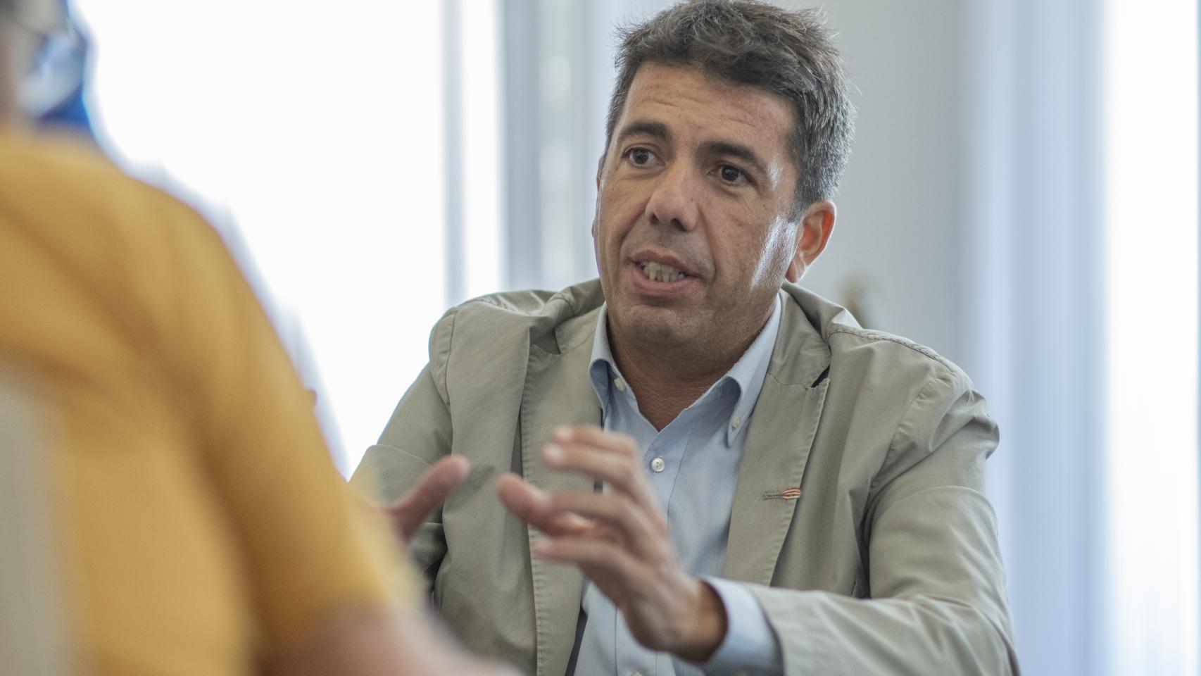 Mazón, durante la entrevista concedida a EL ESPAÑOL.