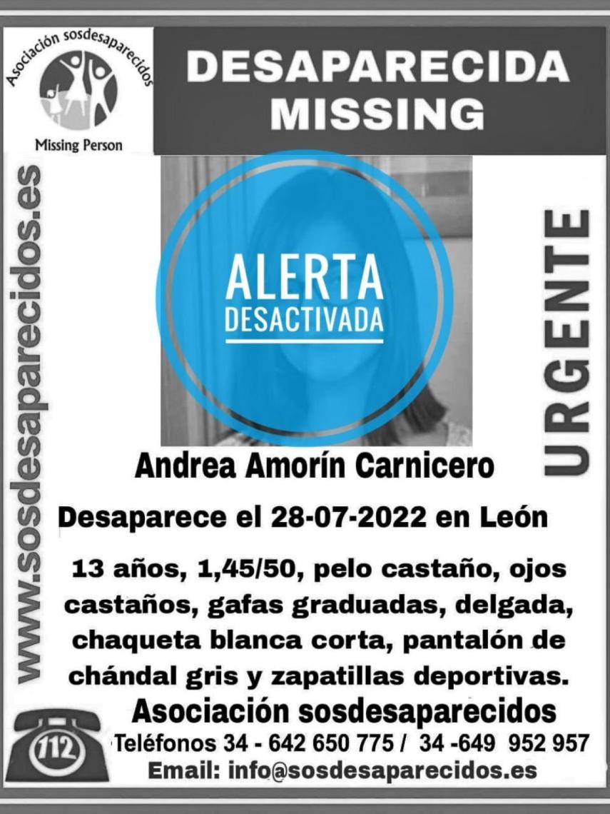 Alerta desactivada de la niña desaparecida en León