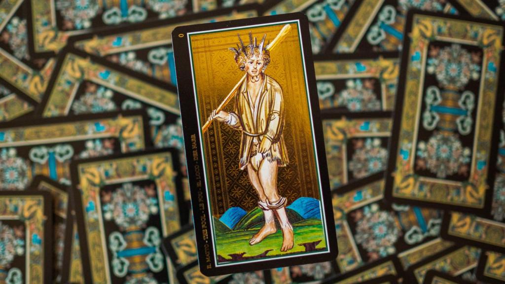 El loco, según la baraja Visconti Sforza.