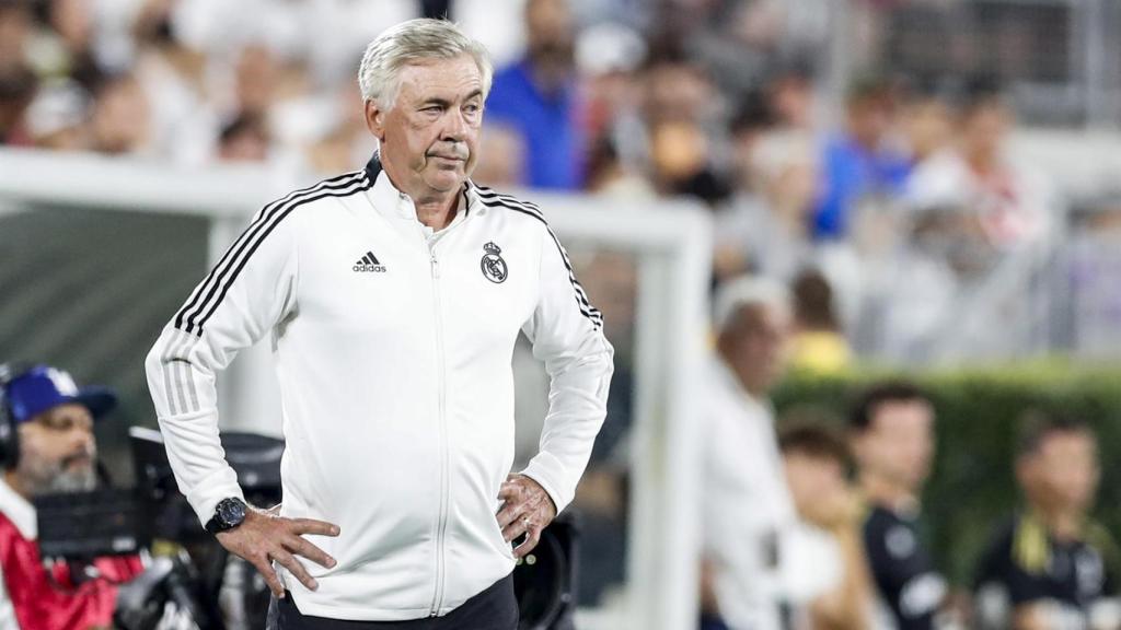Carlo Ancelotti, en un partido del Real Madrid de pretemporada