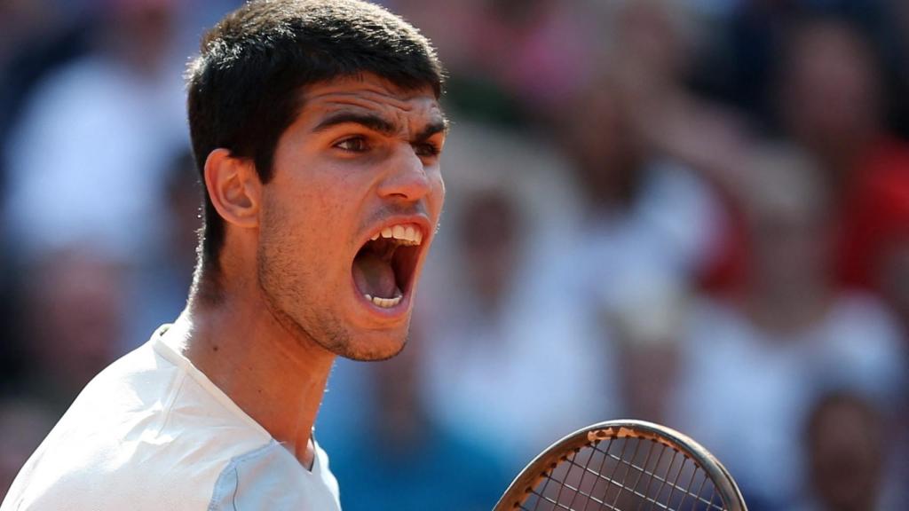 Carlos Alcaraz, durante el Torneo de Hamburgo 2022
