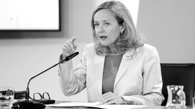 Nadia Calviño, vicepresidenta primera del Gobierno y ministra de Asuntos Económicos, durante la rueda de prensa tras el Consejo de Ministros del pasado martes.