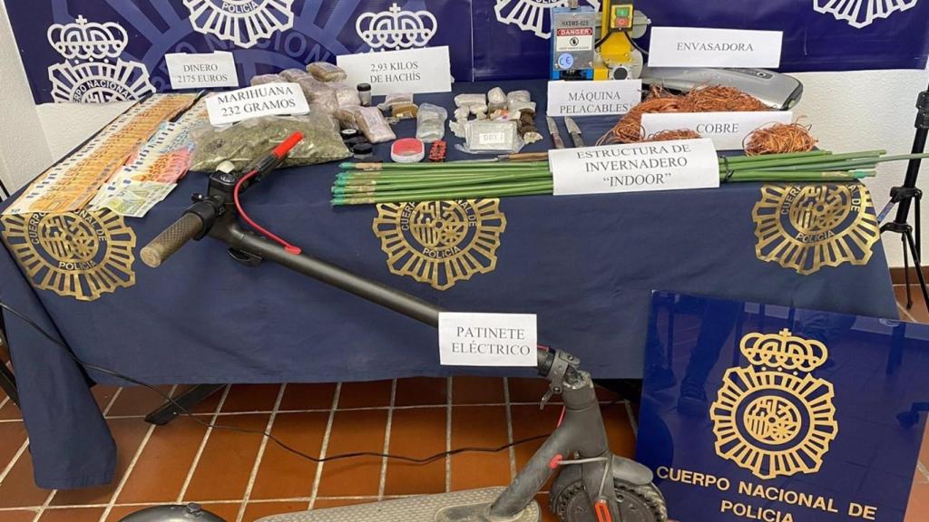 Efectos intervenidos por la Policía Nacional.