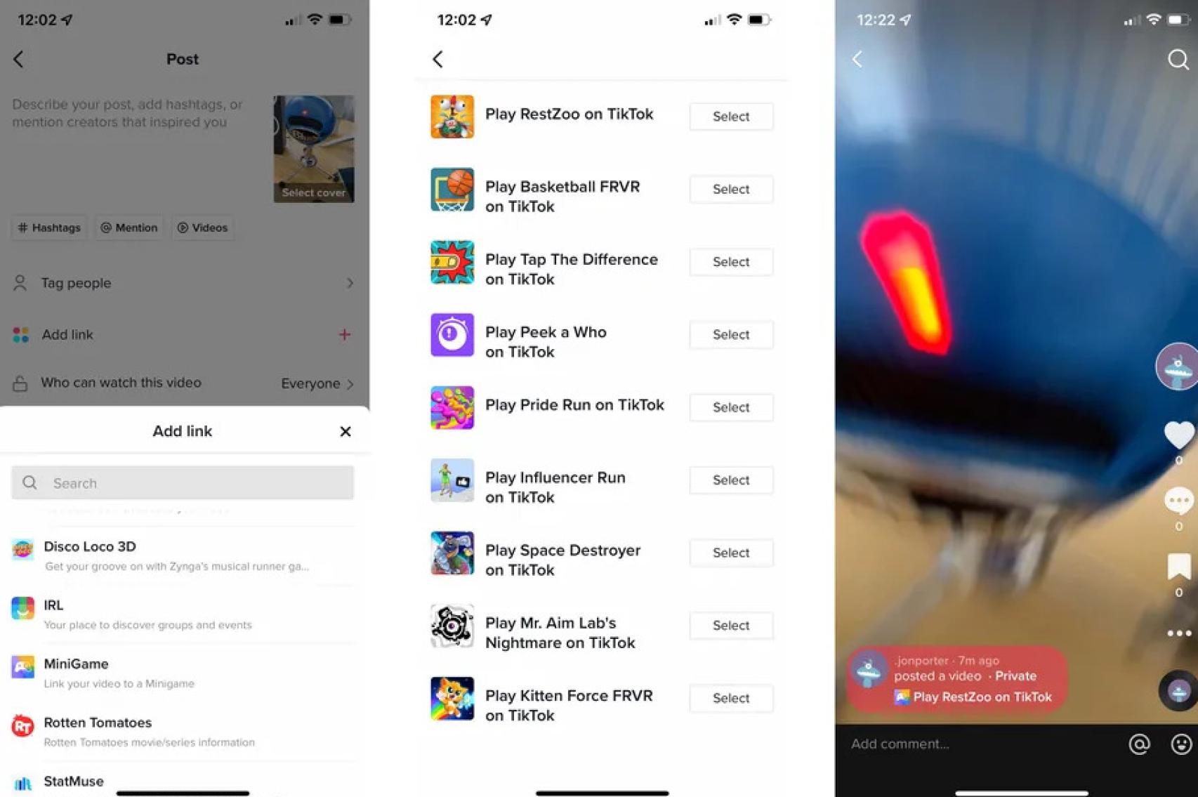 Minijuegos de TikTok