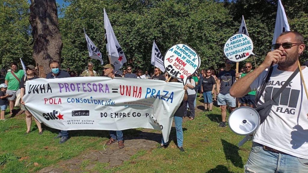 Manifestación contra los recortes en educación convocada por la CUT.
