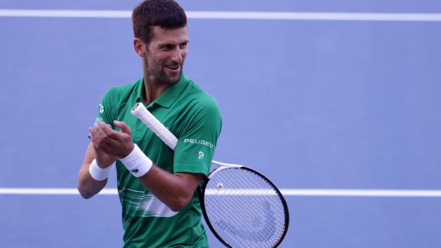 Novak Djokovic durante un acto en Serbia.