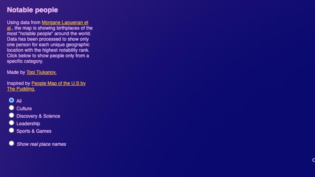 Menú lateral para editar qué es lo que ves.