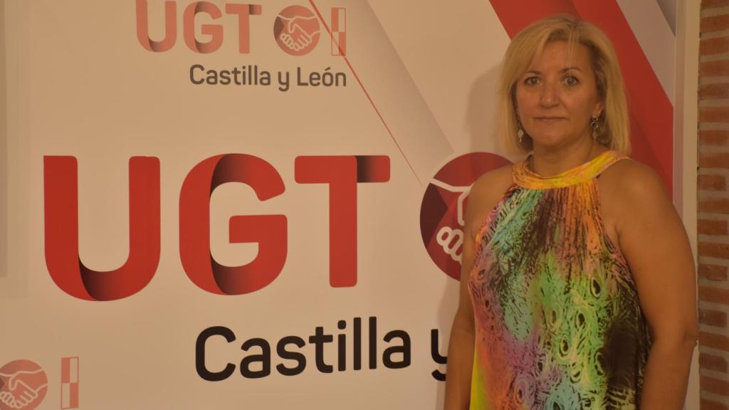 Pilar Gutiérrez en la sede de UGT en Valladolid