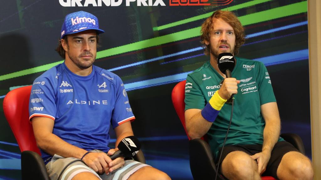 Fernando Alonso junto a Sebastian Vettel