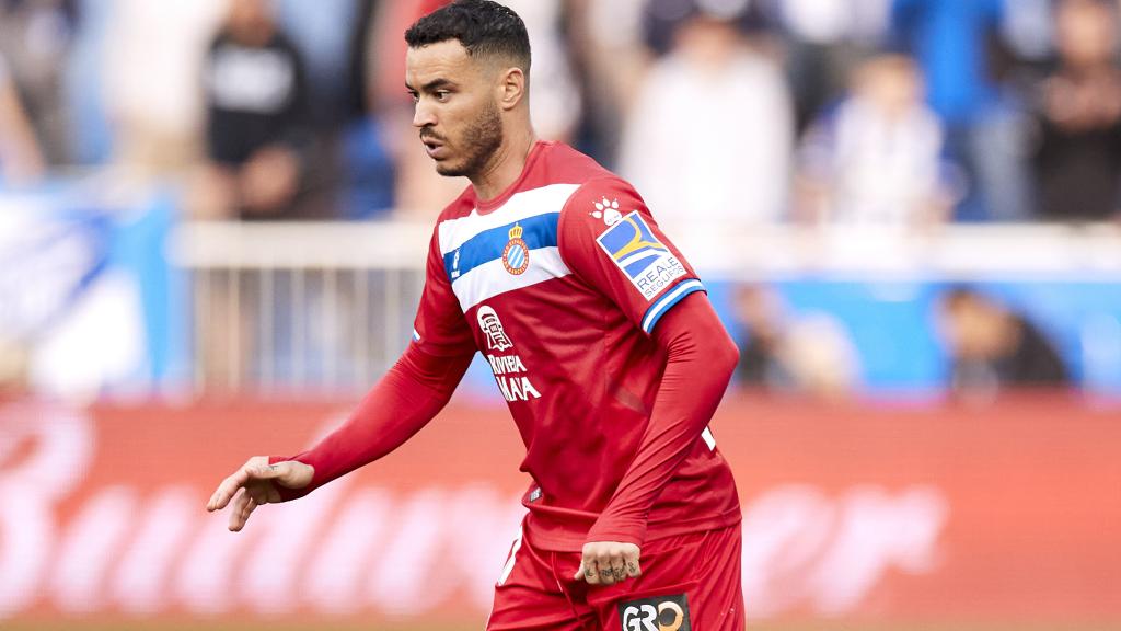 Raúl de Tomás, en un partido del RCD Espanyol de la temporada 2021/2022