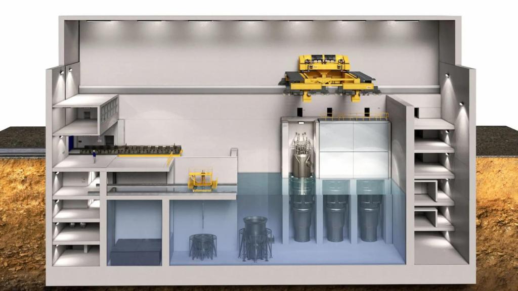 Corte de una central nuclear modular