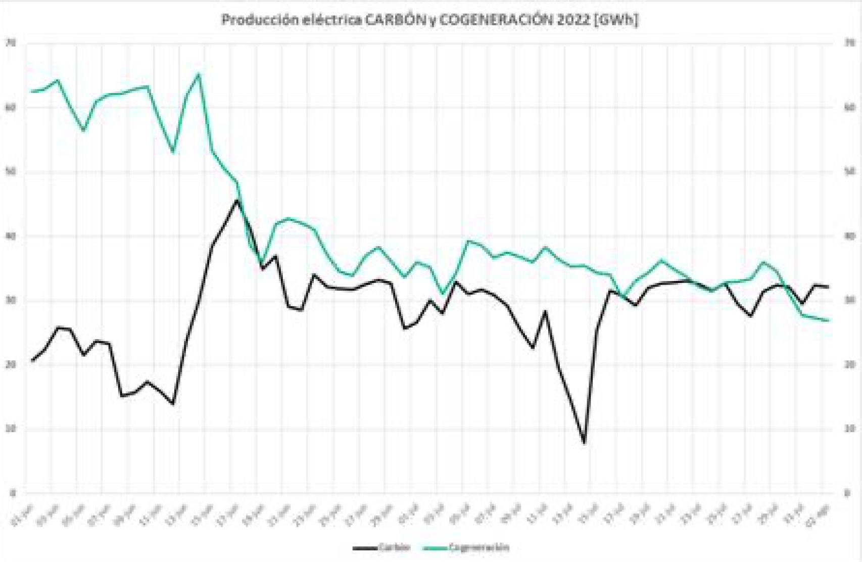 Caída de la producción eléctrica por cogeneración
