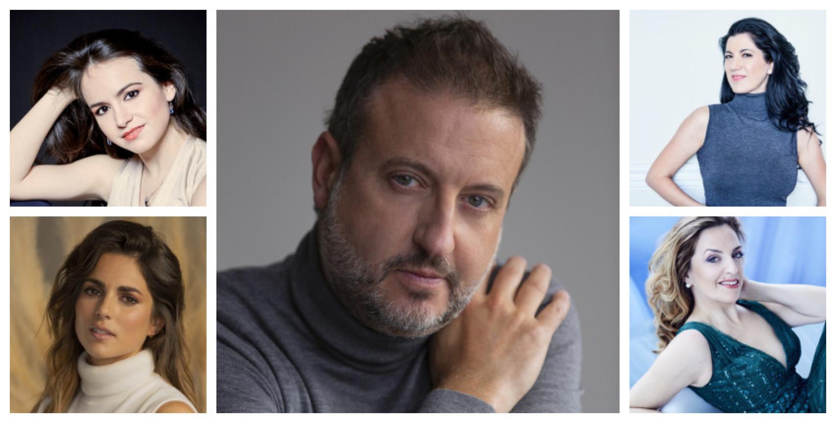 Alicia Amo, Jone Martínez, Carlos Mena, Cristina Faus y Raquel Lojendio, participantes en la gala inaugural