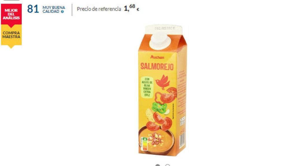 Captura del mejor salmorejo según la OCU.