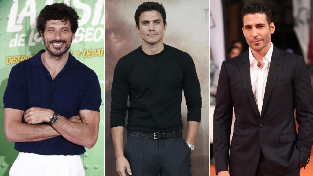 Andrés Velencoso, Álex González y Miguel Ángel Silvestre en un montaje de JALEOS.