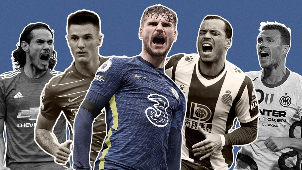 Cavani, Benjamin Sesko, Timo Werner, RDT y Dzeko