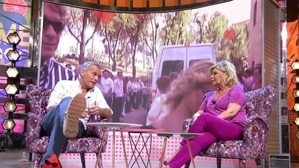 Terelu Campos hablando sobre su vida sentimental con Carlos Lozano en 'Sálvame'