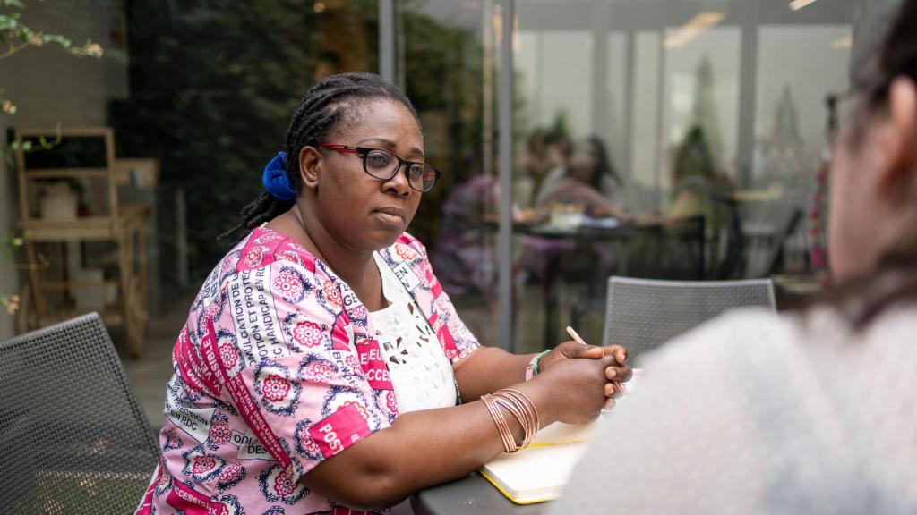 Yvette Mushigo durante la entrevista con EL ESPAÑOL