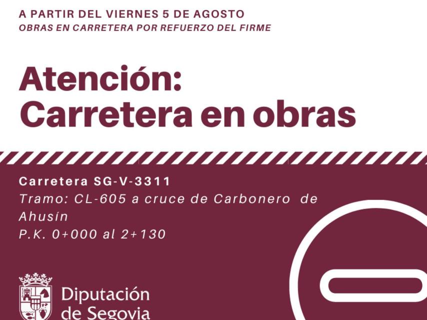 Aviso por obras en la carretera