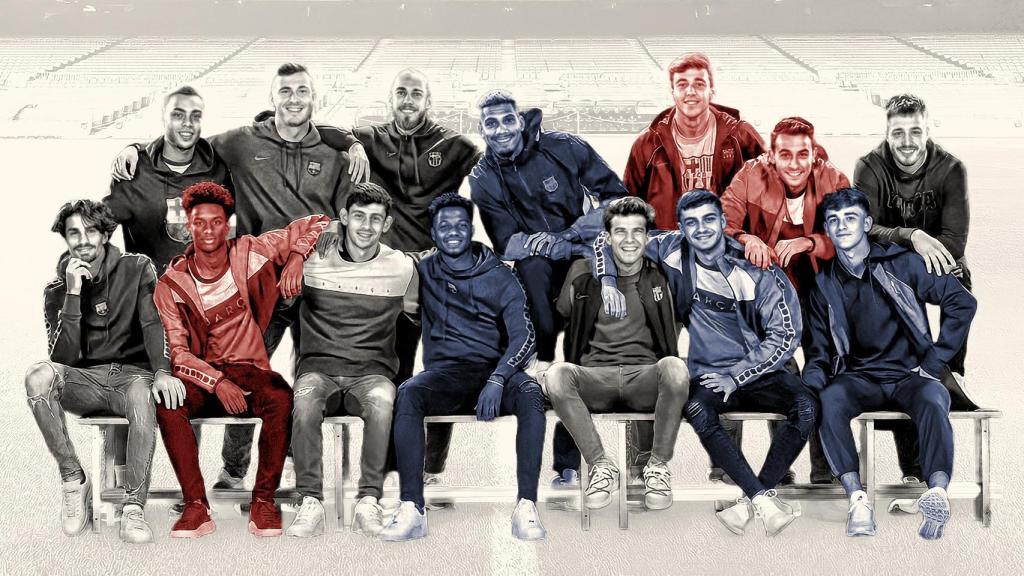 Dest, Iñaki Peña, Mingueza, Araujo, Nico, Eric García, Arnau Tenas, Collado, Balde, Yusuf Demir, Ansu Fati, Riqui Puig, Pedri y Gavi