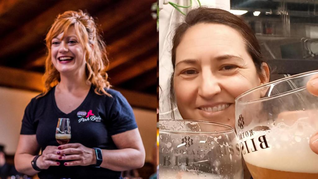 Lorena Bazán, de FDL Beer Project, a la izquierda; Amaya Campos, de cervecería artesana Bergidum, a la derecha.