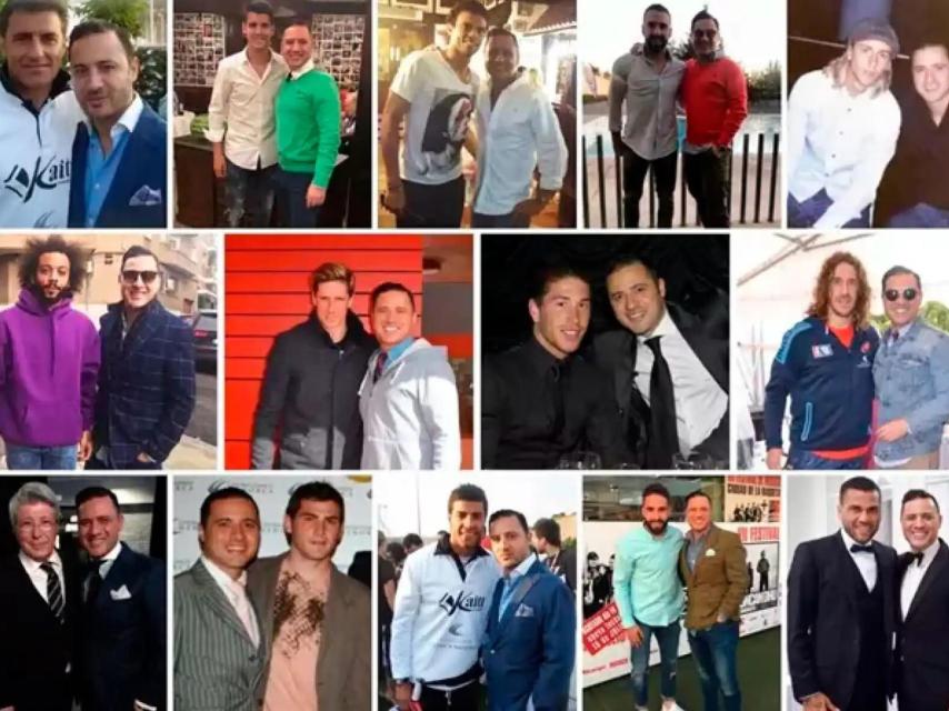 Nacho Jacob junto a famosos a los que presuntamente asesoraba o conocía.