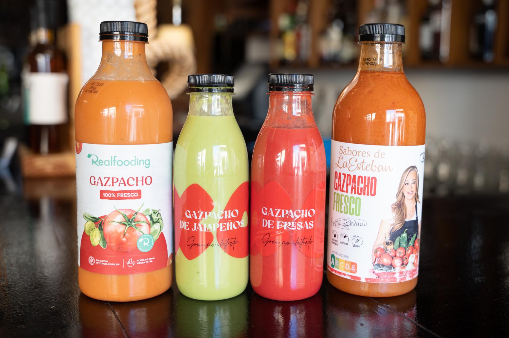 Los cuatro productos probados en esta cata.