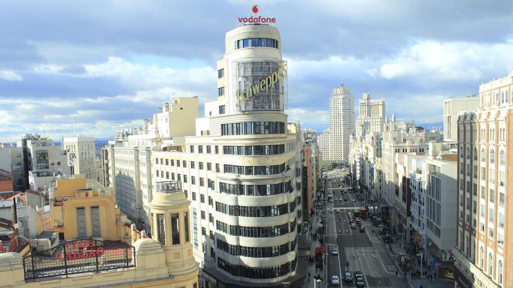 Panorámica de la Gran Vía de Madrid.