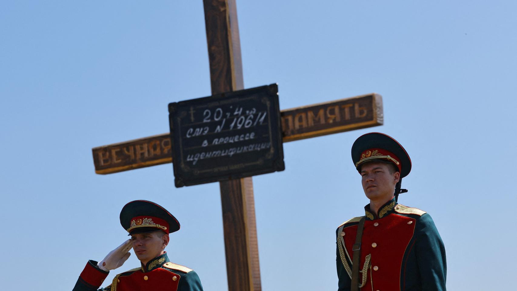 Funeral de 58 soldados prorrusos de la autoproclamada República de Lugansk.