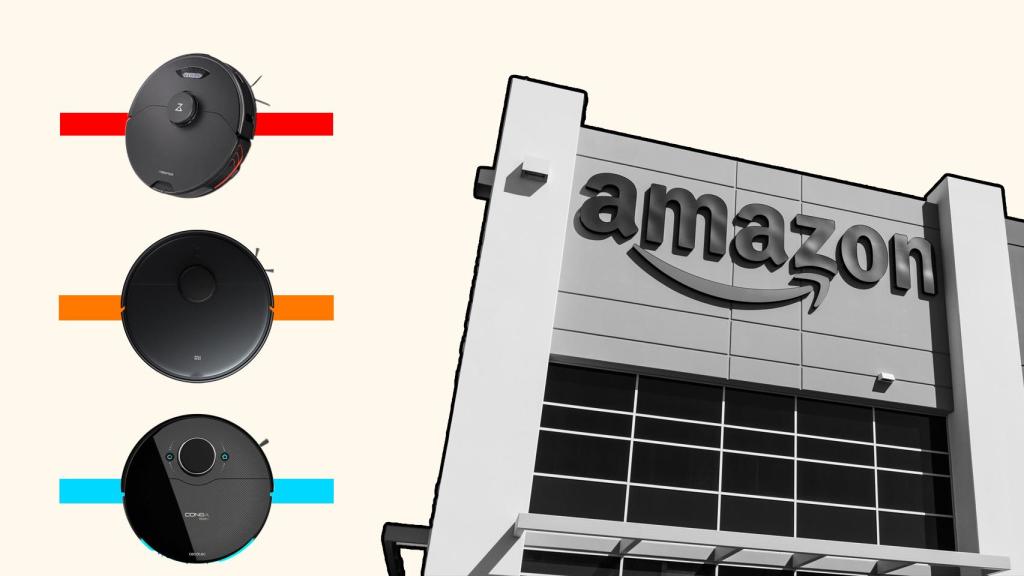 Fotomontaje con los robots principales de las marcas rivales de Roomba.