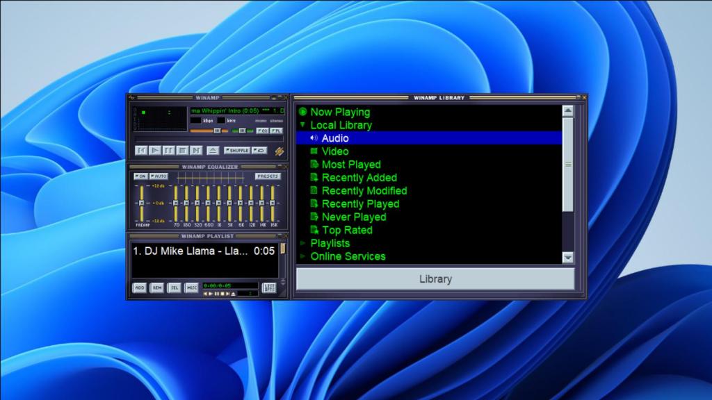 La versión beta de Winamp 5.9 en Windows 11