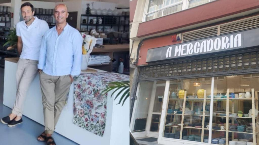 Los responsables de Arte en la Mesa y la nueva tienda de A Mercadoría.