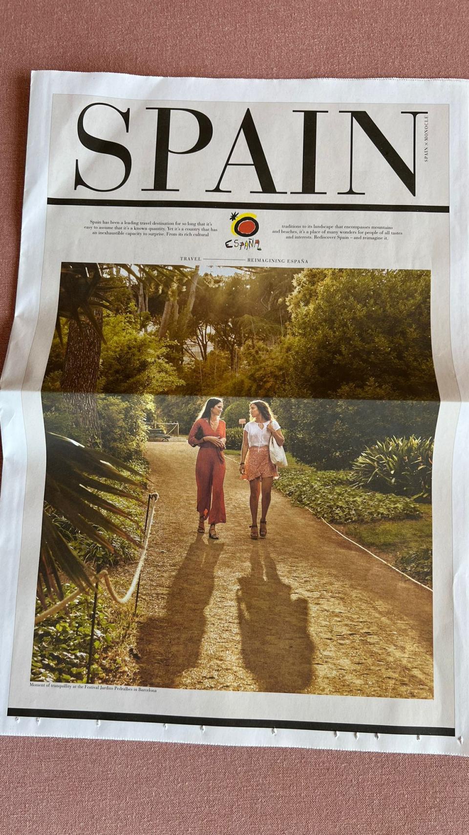 La separata de Turismo de España en el periódico 'Mediterráneo'.