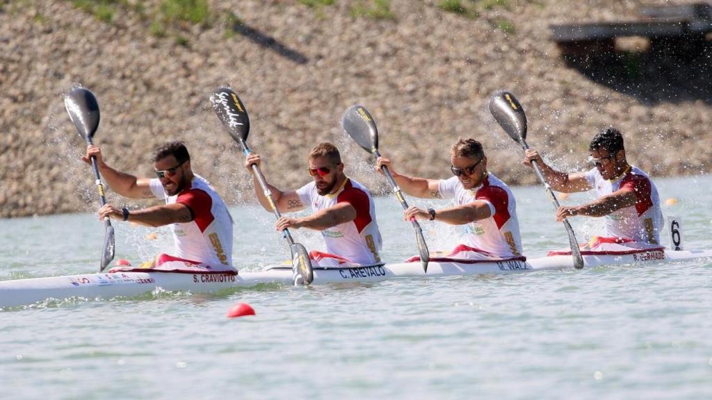Saúl Craviotto, Carlos Arévalo, Marcus Cooper Walz y Germade en los Mundiales de Asturias 2022