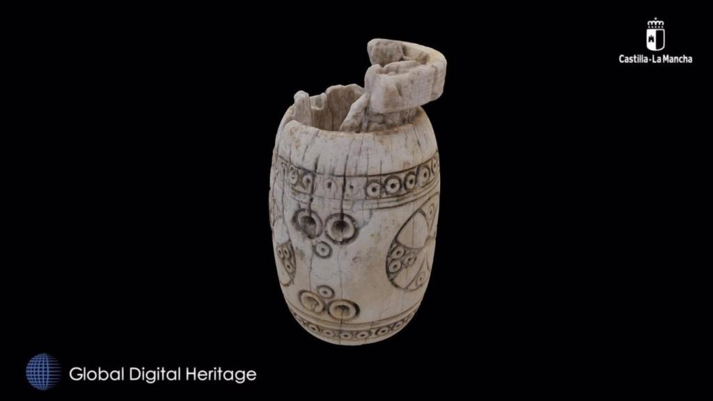 Imagen 3D de la Torre de rueca de hueso de Calatrava la Vieja.