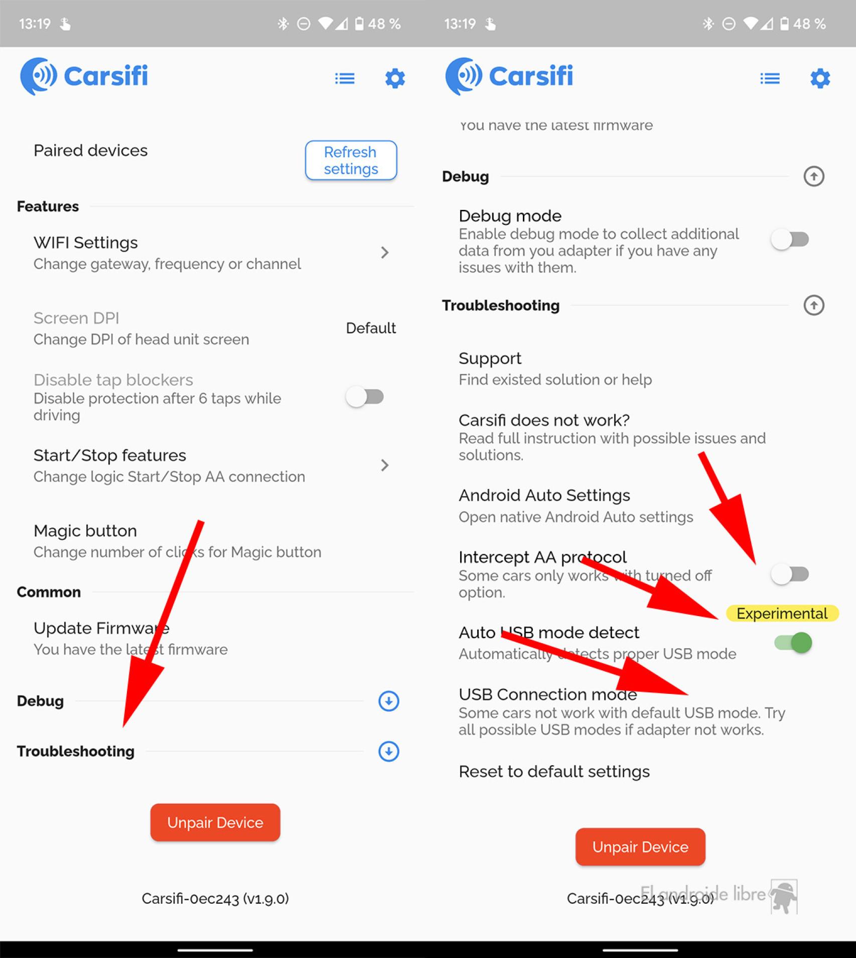 Aplicación de Carsifi