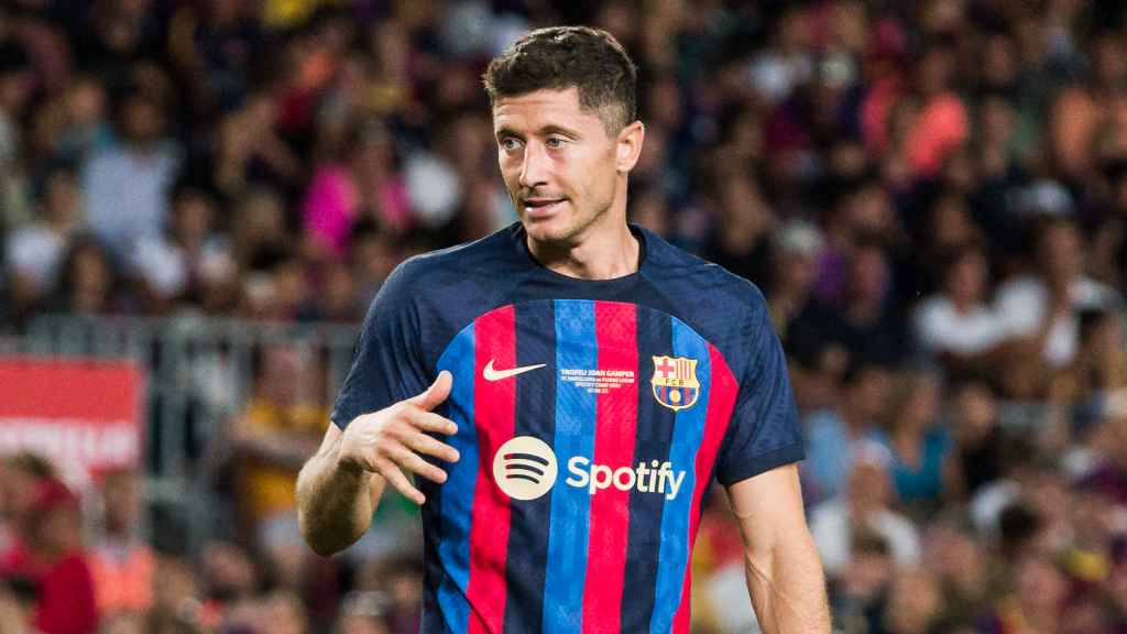 Robert Lewandowski, con la camiseta del FC Barcelona de la temporada 2022/2023