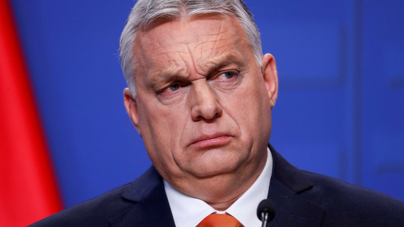 El primer ministro húngaro Orban habla durante una conferencia de prensa en Budapest.